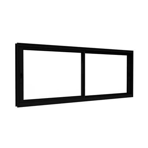 Janela de Alumínio de Correr Lateral 2 Folhas Móveis 60x100cm Lucasa Ideale Preto