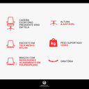 Ver mais imagens de Kit 2 Cadeiras de Escritório Presidente King em Tela - Preta