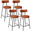 Ver imagem 1 de Kit 04 Banquetas Baixa para Cozinha Sala de Jantar Bancada Milão L02 Tecido Terracota - lyam decor L