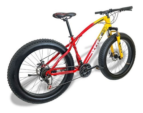 Bicicleta Fat Bike GTR-X Aro 26 Pneus 4.0 Freios a Disco Câmbios Shimano - Laranja/Vermelha - 3