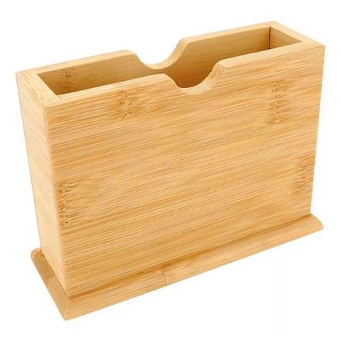 Porta Guardanapo Retangular em Bambu 14,5x5,3x10,3