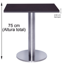 Ver imagem 6 de Mesa Beta Big em Inox 75 cm (Altura) com Disco Redondo com Tampo em MDP Quadrado 60 cm Cor Preto