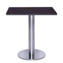 Ver imagem 1 de Mesa Beta Big em Inox 75 cm (Altura) com Disco Redondo com Tampo em MDP Quadrado 60 cm Cor Preto