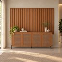 Ver imagem 1 de Kit Smart com Buffet Bend Sextavado Principal Incolar Cedro Metal Preto
