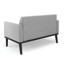 Ver mais imagens de Conjunto 2 Poltronas e 1 Namoradeira Decorativa Isabella Pés Fixo em Madeira Preto Suede Cinza G19 -