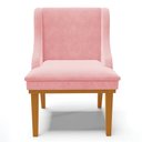 Ver mais imagens de Kit 8 Cadeiras Estofadas para Sala de Jantar Base Fixa de Madeira Castanho Lia Suede Rosa bebê - Ibi