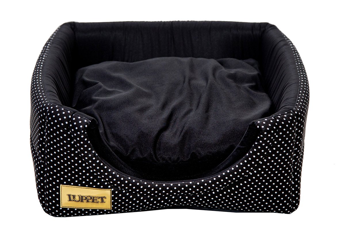 Cama Iglu e Toca Para Cachorro Luppet Luxo Preto Poa - G - 4