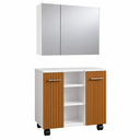 Ver imagem 6 de Conjunto Gabinete Premium e Armário Espelhado para Banheiro Klein - Branco/Ripado