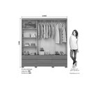 Ver imagem 5 de Guarda Roupa Casal 3 Portas 6GAVETAS B386 Cin/Off/Avela Henn