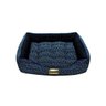 Cama Retangular para Cachorro ou Gato Luppet Luxo Preto ossinhos - M - 2