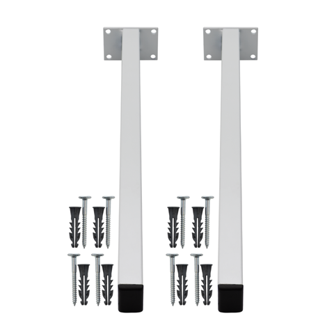 Suporte Mão Francesa 2 Un 40cm Branco Grapa de Parafusar Parede Granito Pia Banheiro Fixar Mármore