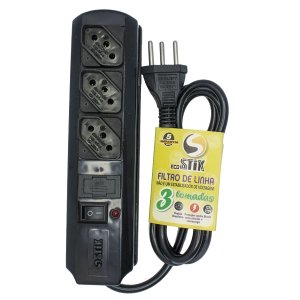 Filtro Linha Régua 3 Tomadas 10a Bivolt Certificado