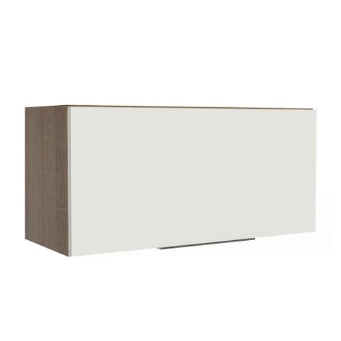 Armário Aéreo de Cozinha Madesa Stella 70 cm 1 Porta Basculante Rustic/Branco