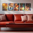 Ver imagem 3 de Kit 5 Placas MDF Obras de Arte em Estilo Pintura a Óleo DC36