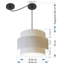 Ver imagem 2 de Lustre Sala de Jantar com Desvio Vivare Md-4397 Cúpula em Tecido 40cm Linho Bege 127/220v
