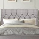 Ver imagem 1 de Painel Estofada Istambul Botão Capitonê 90cm Solteiro para Cama Box Quarto Suede Cinza Claro - Ahazz