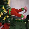 Pernas Duende Elfo Natalina Arvore Natal Chuta Movimento Flexivel Janela Porta Decoraçao Casa Loja V - 4