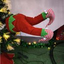 Ver imagem 3 de Pernas Duende Elfo Natalina Arvore Natal Chuta Movimento Flexivel Janela Porta Decoraçao Casa Loja V