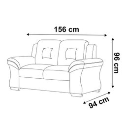 Sofá com 2 Lugares Martano – Linoforte Moveis - Bege - 3 Sofá com 2 Lugares Martano – Linoforte Moveis - Bege - 3