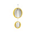 Ver imagem 1 de Espelho Decorativo Duplo Amarelo Alça Corrente 30 cm 20 cm Redondo
