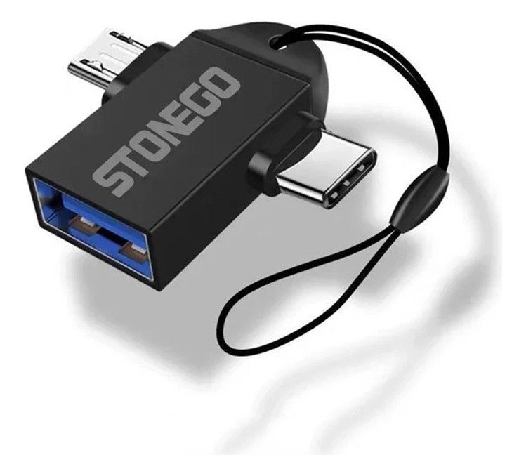 Adaptador Otg Duplo Usb 3.0 Fêmea para Micro Usb e Tipo C Stonego Alta Qualidade