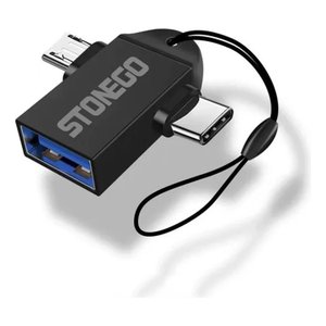 Adaptador Otg Duplo Usb 3.0 Fêmea para Micro Usb e Tipo C Stonego Alta Qualidade