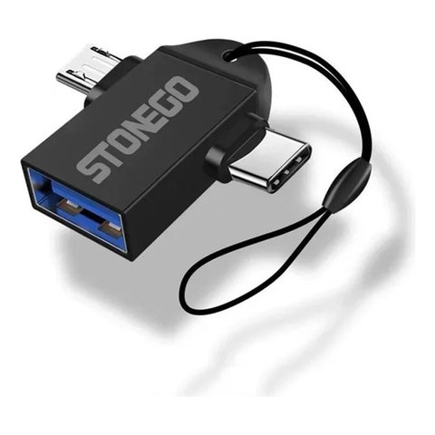Adaptador Otg Duplo Usb 3.0 Fêmea para Micro Usb e Tipo C Stonego Alta Qualidade