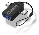 Ver imagem 1 de Adaptador Otg Duplo Usb 3.0 Fêmea para Micro Usb e Tipo C Stonego Alta Qualidade