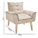 Ver imagem 6 de Poltrona Opala para Amamentação Decorativa Tecido Suede Para, Quarto,sala de Estar, Recepção Pés Pal