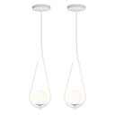 Ver imagem 1 de Kit 2 Pendentes Lustre On Drop Branco Globo de Vidro Branco