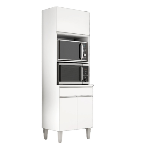 Armário Paneleiro Duplo Torre Quente 2 Portas Andreia Ajl Móveis:branco