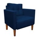 Ver imagem 4 de Kit Sofá Retrô Namoradeira 2 Lugares e 2 Poltronas Livia Suede Azul Marinho - D'Rossi