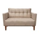 Ver imagem 3 de Kit Sofá Retrô Namoradeira 2 Lugares e 02 Poltronas Livia Suede Bege - D'Rossi