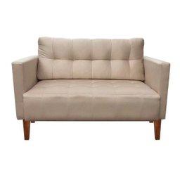 Kit Sofá Retrô Namoradeira 2 Lugares e 02 Poltronas Livia Suede Bege - D'Rossi - 3