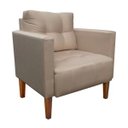 Ver imagem 4 de Kit Sofá Retrô Namoradeira 2 Lugares e 02 Poltronas Livia Suede Bege - D'Rossi