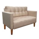 Ver imagem 2 de Kit Sofá Retrô Namoradeira 2 Lugares e 02 Poltronas Livia Suede Bege - D'Rossi