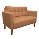 Ver imagem 2 de Kit Sofá Retrô Namoradeira 2 Lugares e 2 Poltronas Livia Suede Caramelo Sisal - D'Rossi