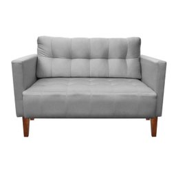 Kit Sofá Retrô Namoradeira 2 Lugares e 2 Poltronas Livia Suede Cinza - D'Rossi - 3