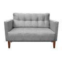 Ver imagem 3 de Kit Sofá Retrô Namoradeira 2 Lugares e 2 Poltronas Livia Suede Cinza - D'Rossi