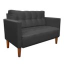 Ver imagem 2 de Kit Sofá Retrô Namoradeira 2 Lugares e 2 Poltronas Livia Suede Grafite - D'Rossi
