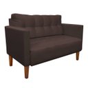 Ver imagem 2 de Kit Sofá Retrô Namoradeira 2 Lugares e 2 Poltronas Livia Suede Marrom - D'Rossi