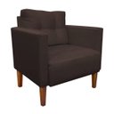 Ver imagem 4 de Kit Sofá Retrô Namoradeira 2 Lugares e 2 Poltronas Livia Suede Marrom - D'Rossi