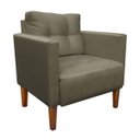 Ver imagem 4 de Kit Sofá Retrô Namoradeira 2 Lugares e 2 Poltronas Livia Suede Marrom Rato - D'Rossi