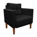 Ver imagem 4 de Kit Sofá Retrô Namoradeira 2 Lugares e 2 Poltronas Livia Suede Preto - D'Rossi