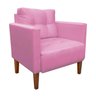 Kit Sofá Retrô Namoradeira 2 Lugares e 02 Poltronas Livia Suede Rosa Bebê  - D'Rossi - 4