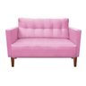 Kit Sofá Retrô Namoradeira 2 Lugares e 02 Poltronas Livia Suede Rosa Bebê  - D'Rossi - 3