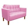 Kit Sofá Retrô Namoradeira 2 Lugares e 02 Poltronas Livia Suede Rosa Bebê  - D'Rossi - 2
