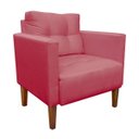 Ver imagem 4 de Kit Sofá Retrô Namoradeira 2 Lugares e 2 Poltronas Livia Suede Rose - D'Rossi