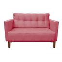 Ver imagem 3 de Kit Sofá Retrô Namoradeira 2 Lugares e 2 Poltronas Livia Suede Rose - D'Rossi