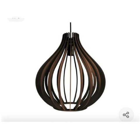 Luminária Teto tipo Pendente FILIPINAS MDF - Completa - Cor: Marrom